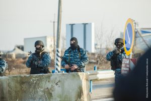 Paramilitary forces in Crimea, 2014.