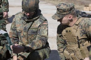 NATO troops during Exercise Summer Shield on Adazi Military Base, Latvia. April 2017.