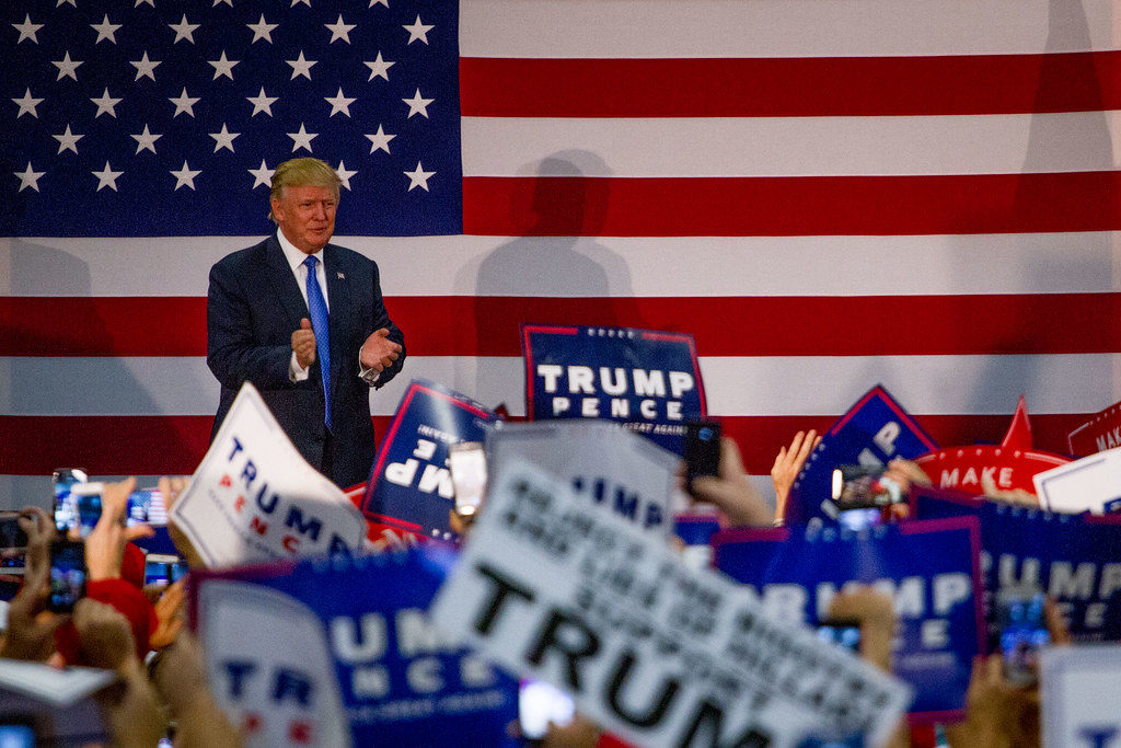 Donald Trump at a campaign rally in 2016