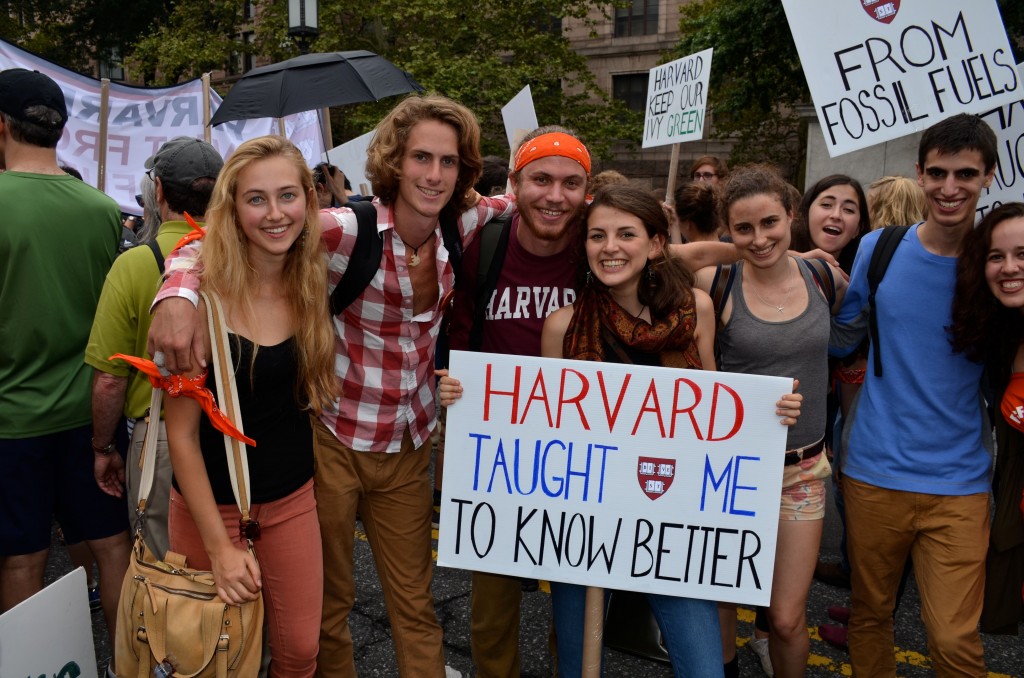 Harvard students Camille Schmidt, Canyon Woodward, Henney Sullivan, Mattea Mrkusic and Jasmine Opie on Central Park West. 