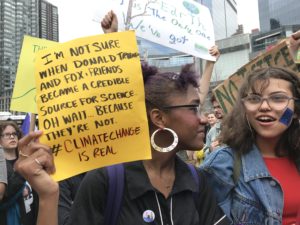 NYC students rallied at Columbus Circle. 