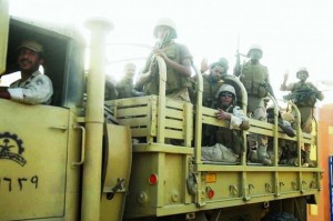 Saudi troops before a skirmish with Houthi insurgents. 